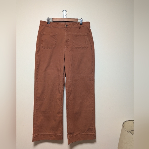 Old Navy Pants - Old Navy 12 Tall High Rise Wide Leg Rust Pants Stretch